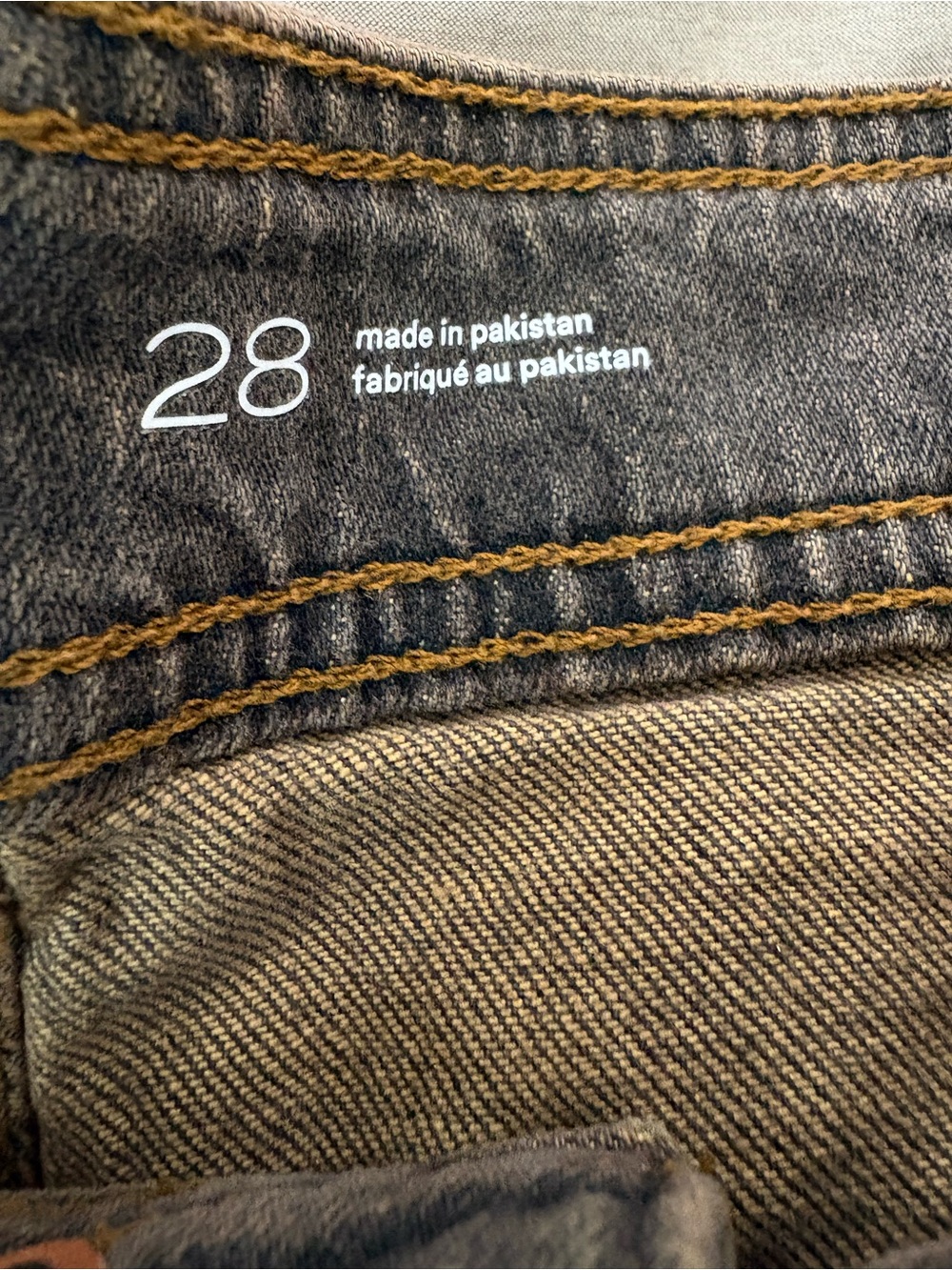 NWT Pilcro Anthropologie Seamed Denim Bermuda Shorts Black Brown High Rise 28 - Picture 12 of 15